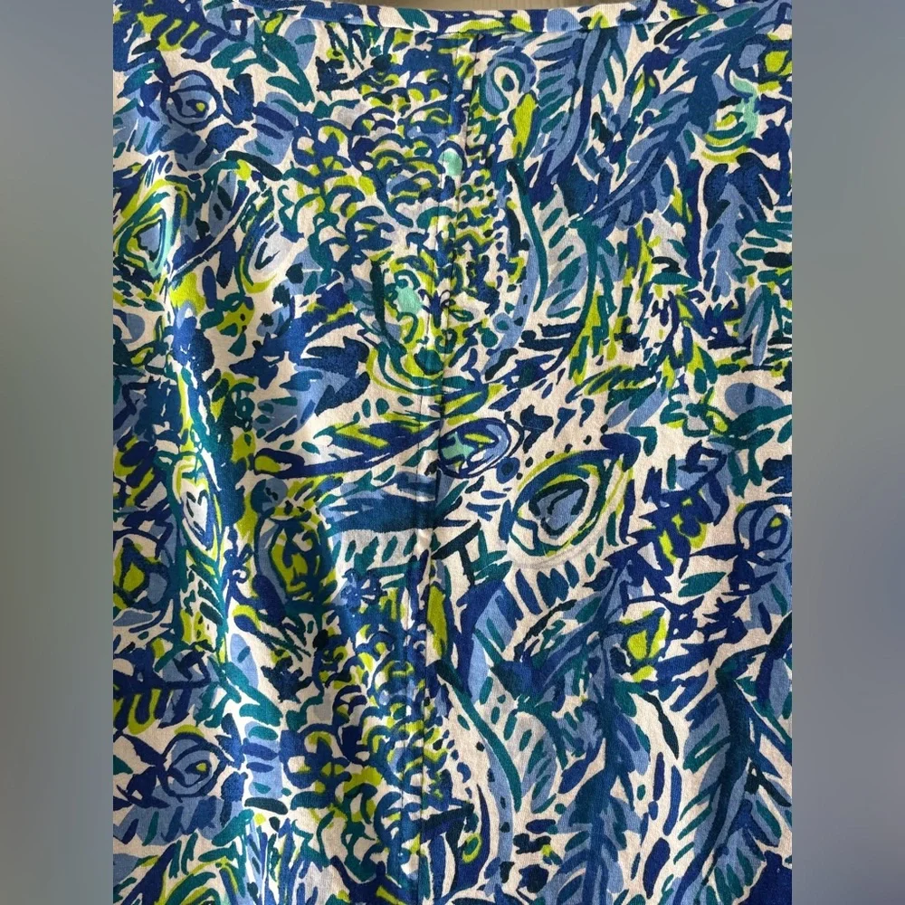 Lilly Pulitzer Blue Green Paisley Print Knit Dress size L - Picture 5 of 6